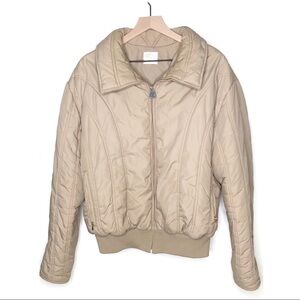 Vintage Roffe Skiwear Puffer Ski Coat Winter Snow Tan XL